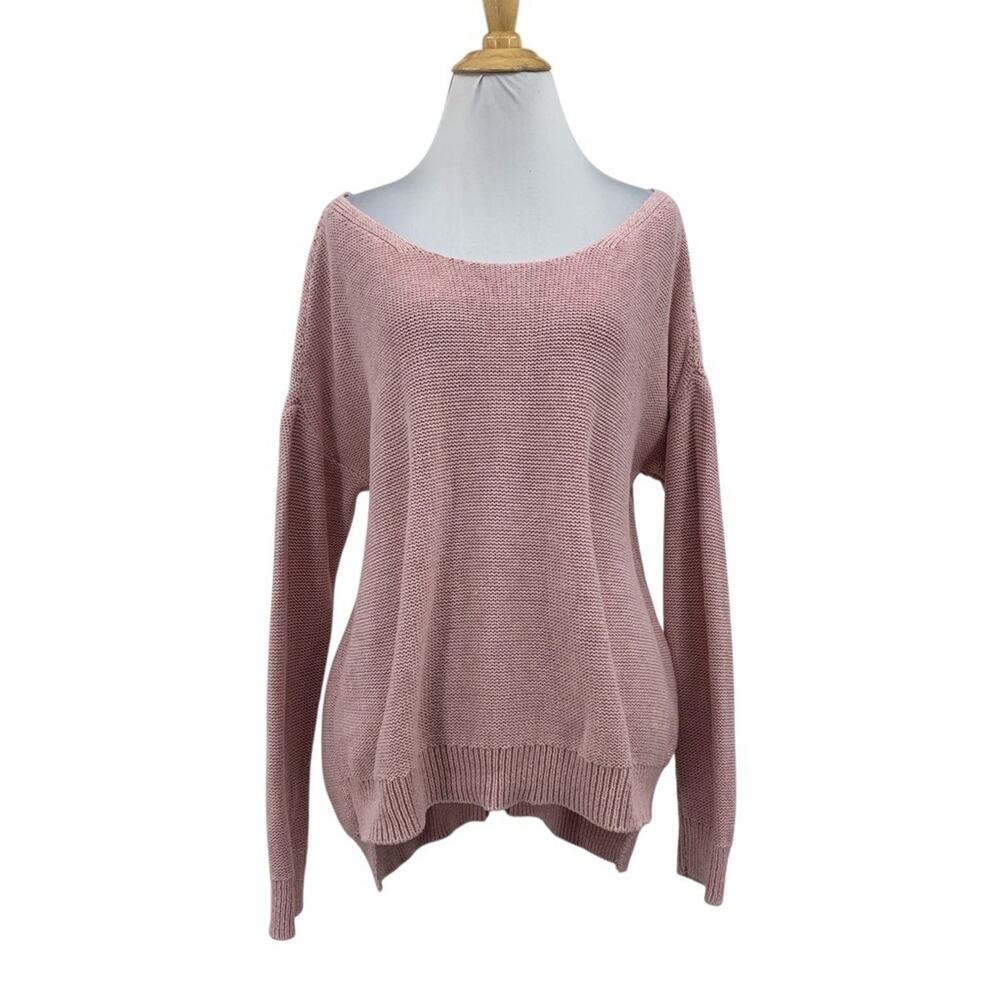 Moth Sweater Womens XS Extra Small Pale Pink Knit Fairview Oversized Boat Neck